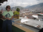 Chilling up on the rooftop terrace at Secret Garden in Quito.