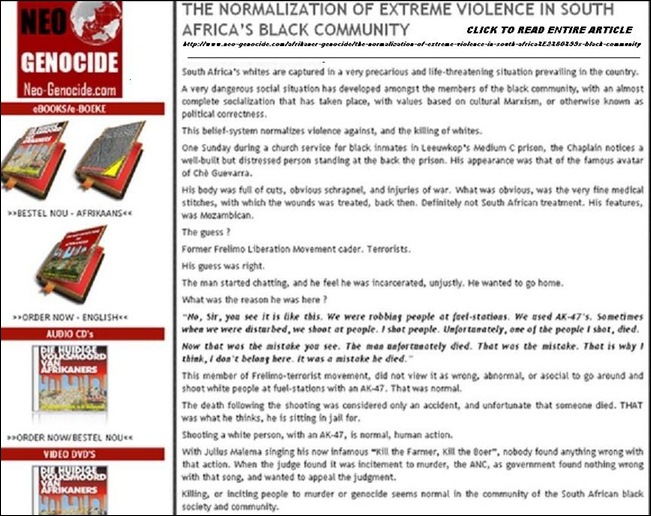 BlackViolenceNormalisationSouthAfricaNeoGenocide.June162011 BlackViolenceNormalisationSouthAfricaNeoGenocide.June162011