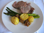 Lamb, potatoes with the roasted lemons, and our holy asparagus.