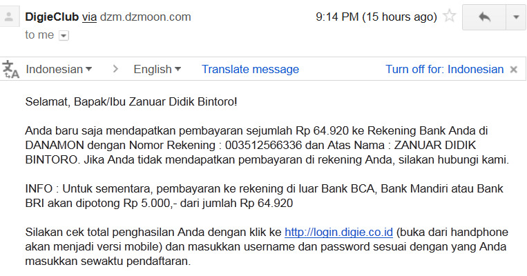 Bukti Pembayaran Digieclub.com (Pembayaran Ketigabelas) Bukti Pembayaran Digieclub.com (Pembayaran Ketigabelas)