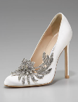 Manolo Blahnik Swan Embeliished Satin Pump, $1,295, NeimanMarcus.com