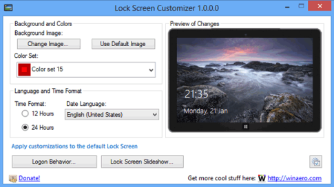 Lock Screen Customizer para Windows
