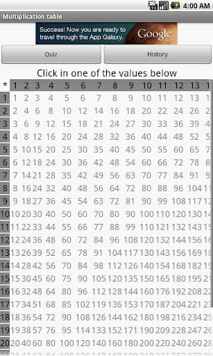 Multiplication Table Tabuada