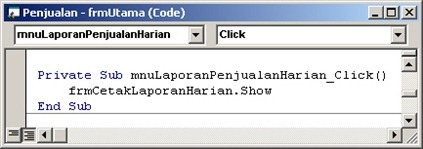 12c - Source Code mnuCetakLaporanHarian 2 12c - Source Code mnuCetakLaporanHarian 2
