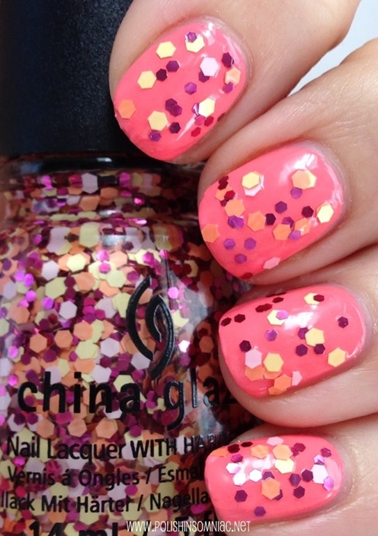 China Glaze Glimmer More (over Petal to the Metal)