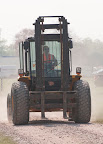 Just some of the heavy machinery used to construct the event