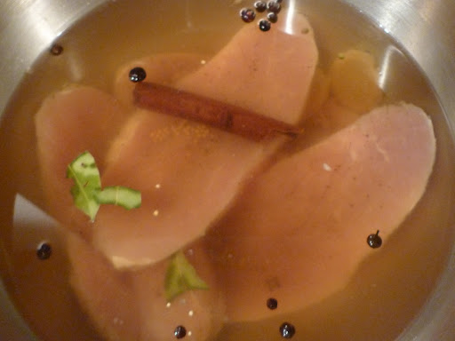 Turkey cutlets in brine.