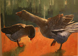 Gent en Gans - 50 x 60 cm - olieverf op paneel