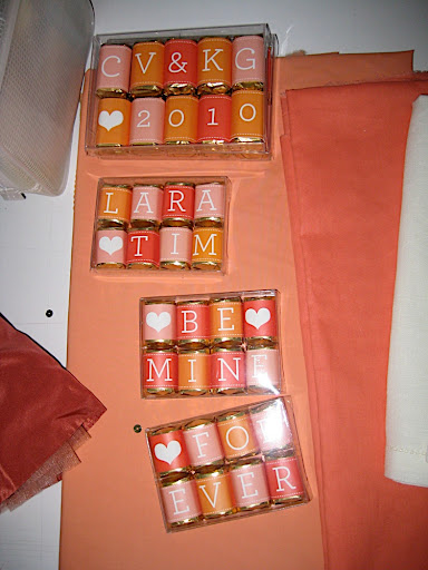 Different versions of our chocolate favors.