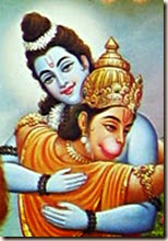 [Rama hugging Hanuman]