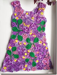 irish crochet violet dress