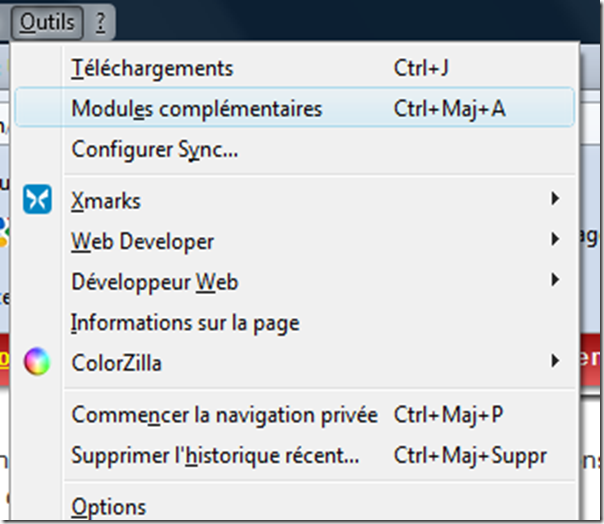 Supprimer les addons firefox