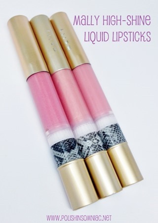 Mally High-Shine Liquid Lipstick in Must Have Pink, Party Girl Pink and Mally's Look