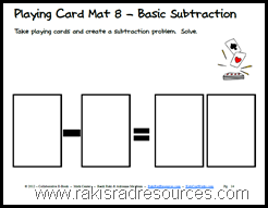 Free, printable e-book of mats to be used with playing cards on a variety of levels of math skills