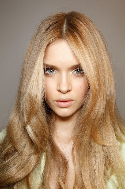 Versace Spring 2012 Backstage hairstyle