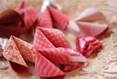 paper valentine fortune cookies