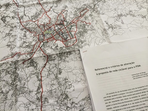 Proposta de alterações dos ciclistas à Rede Ciclável em fase de planeamento para a cidade de Braga
