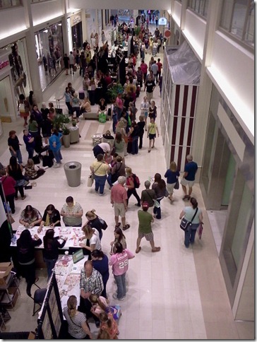 Scrapbookers--a tiny portion of them.  There were many halls like this.