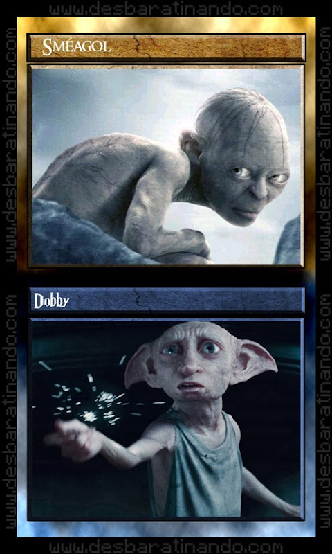 5 smeagol dobby senhor dos anéis Vs harry potter 