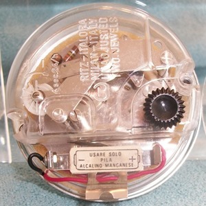 Lucite block clock with Ritz Italora mechanism