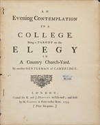 c0 1753 title page to Gray's Elegy Written in a Country Churchyard