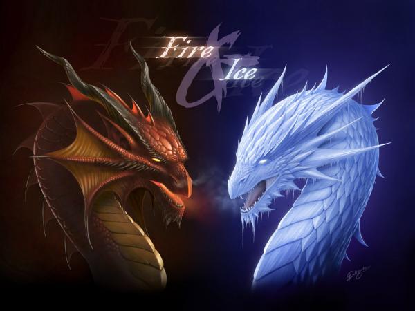 Fantasy Dragon Fire And Ice, Dragons