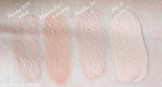 Maybelline FIT ME Concealer Swatch, Vergleich mit anderen Concealern Maybelline FIT ME Concealer Swatch, Vergleich mit anderen Concealern