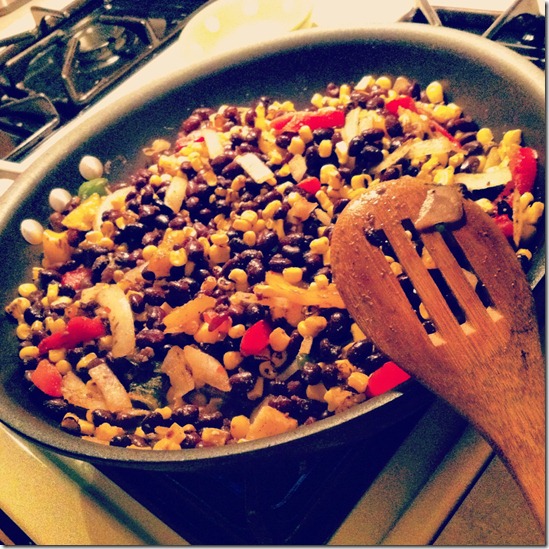 black beans and corn
