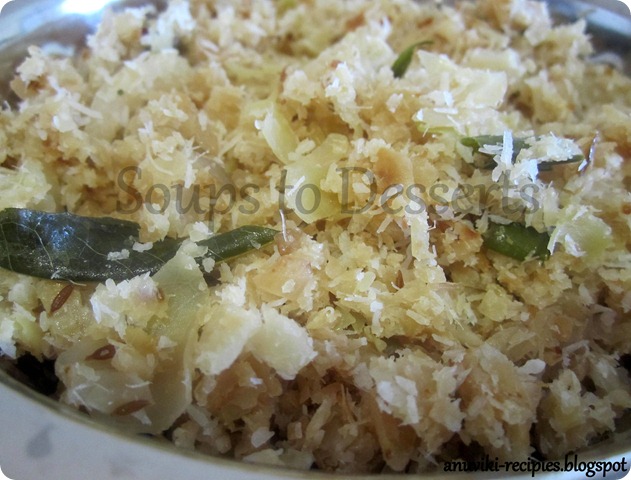 Cabbage Poriyal Cabbage Poriyal
