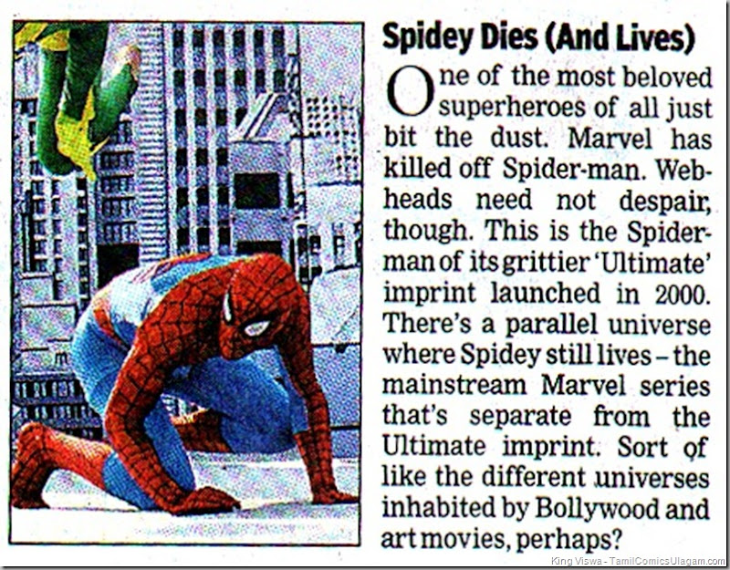 Times of India Chennai Edition Dated 23062011 Editorial Page No 16 Spidey Dies