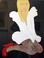 Miss Fishnets. Acrylic on paper. 22x30. Sold.