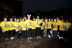 Walking in memory of Scott Murphy are centre L-R George Murphy (dad in bunny ears) Margaret Murphy (mum) and Adam Murphy (brother)