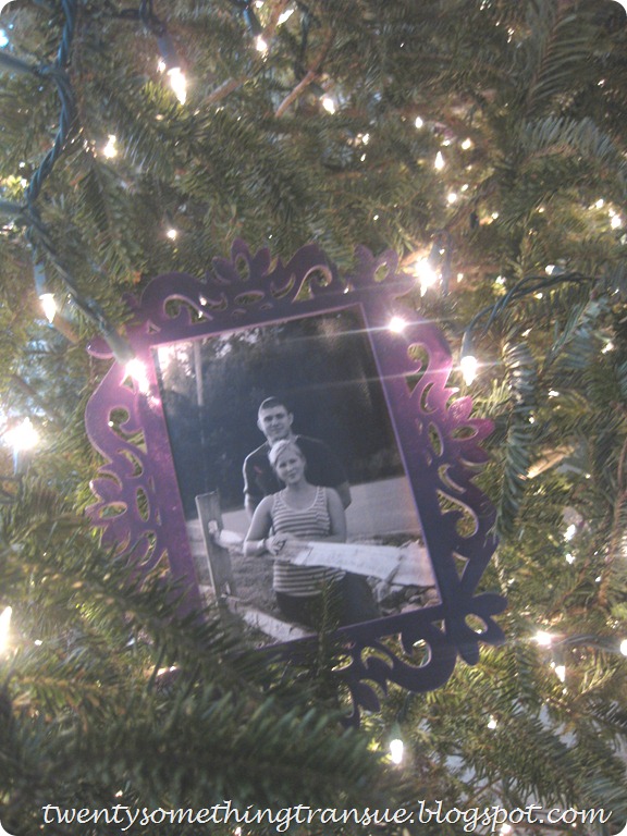 Purple Christmas Tree Decorations and Photo Ornament 007