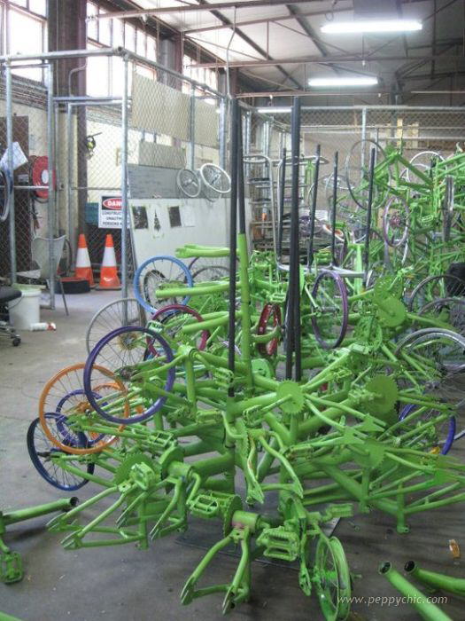 Image Dimension: 525x700 :: Christmas Trees: 23-foot-tall made from 100 old Bicycles in Sydney Christmas Trees: 23-foot-tall made from 100 old Bicycles in Sydney