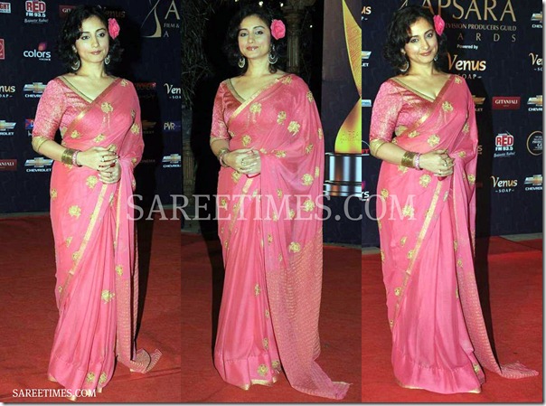 Divya_Dutta_Pink_Saree