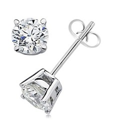 Round Diamond 4 Prong Basket Studs
