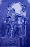 Odin Enthroned With Huginn And Muninn