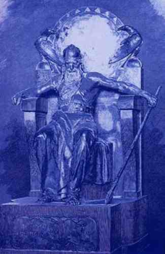 Odin Enthroned With Huginn And Muninn, Asatru Gods And Heroes