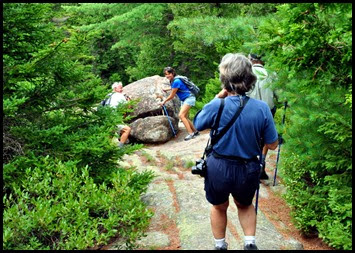 02q3 - Pemetic Mtn Hike - Hiking down the south ridge - Bill and Tricia Clearing the Trail