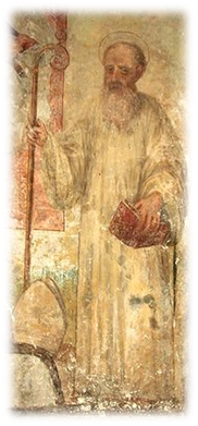 Joaquín de Fiore, fresco de la Catedral de Sta. Severina, Calabria, 1573. Joaquín de Fiore, fresco de la Catedral de Sta. Severina, Calabria, 1573.