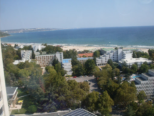 Panoramabilde av Albena tatt fra topen til hotell "Dobrudza"