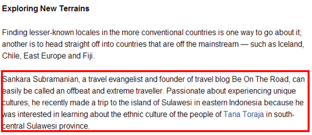 My thoughts on the travel industry in Economic Times