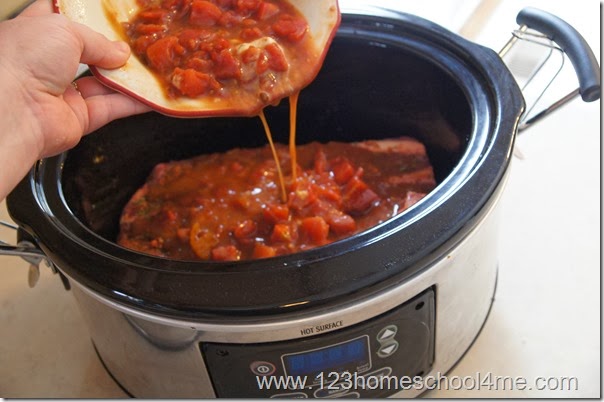 add the BBQ sauce to the crock pot add the BBQ sauce to the crock pot