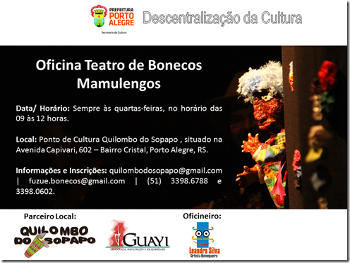 Web Flyer . Oficina Teatro de Bonecos . Descentralização Cultura 2014 Web Flyer . Oficina Teatro de Bonecos . Descentralização Cultura 2014