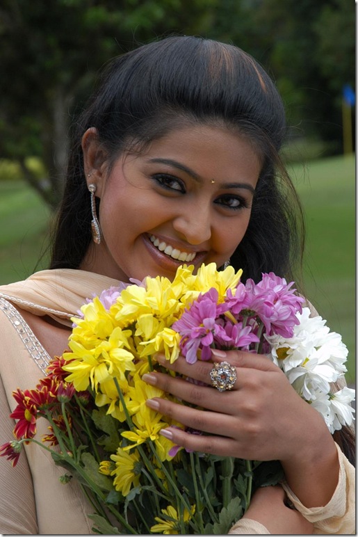 sneha with flowers