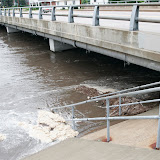 Sunday. Another part of the same creek, downstream. The stairs lead down to the bike and walking path.