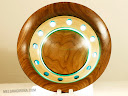 SOLD! - U.F.W: Walnut, maple & resin, 12in. diam.