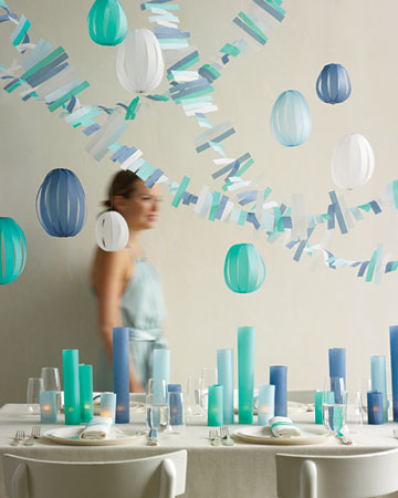 Here, just a few supplies -- vellum paper, scissors, and tape -- turn a simply set table into something worth raising your glass to. (marthastewartweddings.com) Here, just a few supplies -- vellum paper, scissors, and tape -- turn a simply set table into something worth raising your glass to. (marthastewartweddings.com)