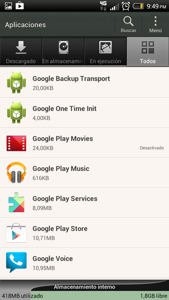 todas las aplicaciones en telefono android