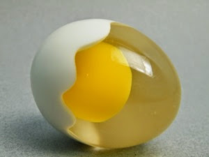 acrylic egg sculpture paperweight closeup